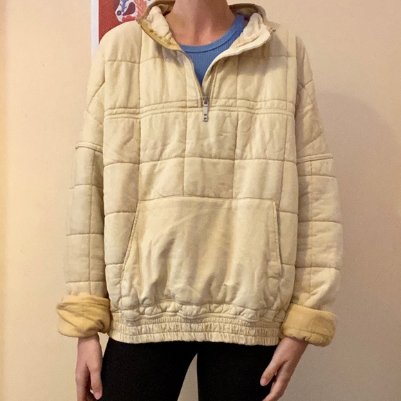 Yellow Quilted Quarter Zip Fleece - Picture 2 of 6